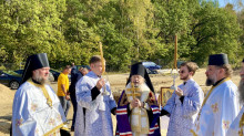 Епископ Алексий совершил чин основания храма в Свято-Преображенском скиту