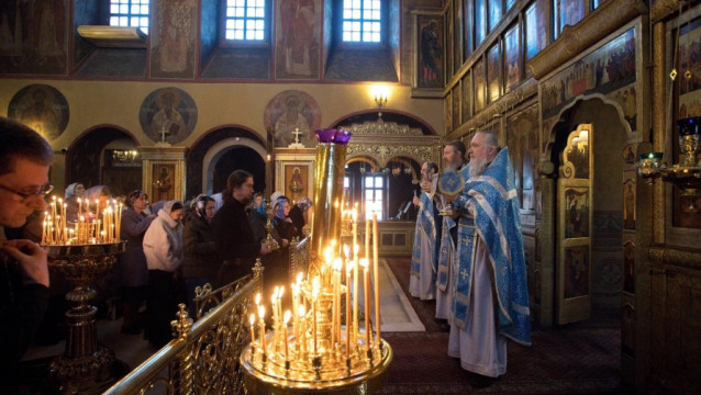 Богослужение в храме Святых Отцов семи Вселенских соборов | Московский Данилов монастырь