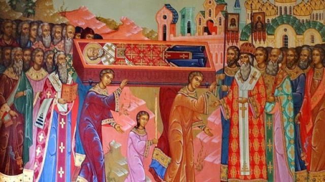 Перенесение мощей святителя и чудотворца Николая из Мир Ликийских в Бар (1087) | Московский Данилов монастырь