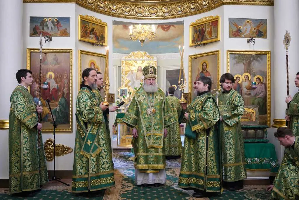 В Неделю сыропустную, день памяти благоверного князя Даниила Московского, Святейший Патриарх Кирилл совершил Литургию в Даниловом ставропигиальном монастыре