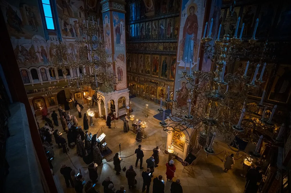 Во вторник первой седмицы Великого поста епископ Алексий совершил чтение Великого канона преп. Андрея Критского в Зачатьевском монастыре