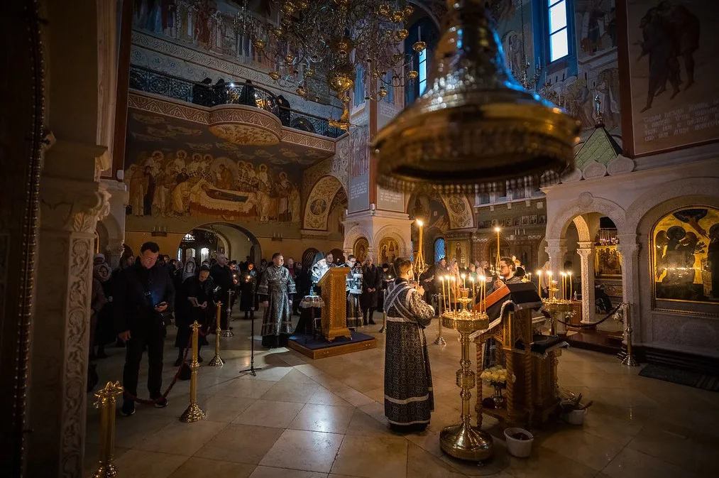 Во вторник первой седмицы Великого поста епископ Алексий совершил чтение Великого канона преп. Андрея Критского в Зачатьевском монастыре