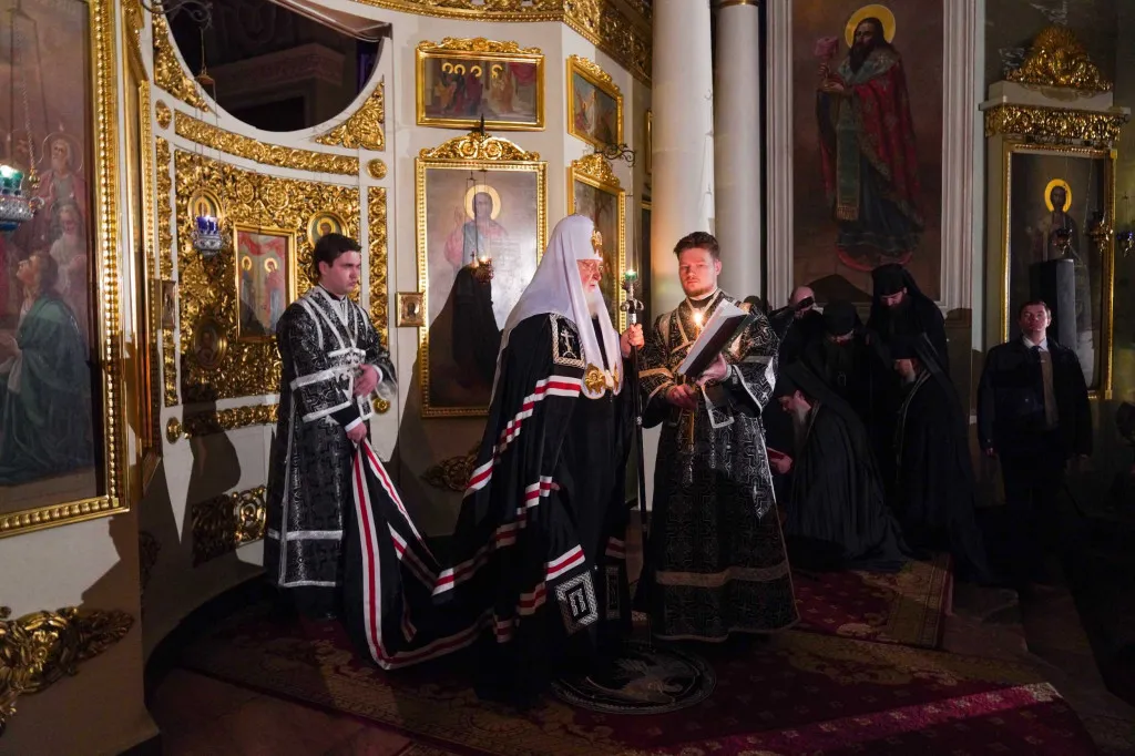 Святейший Патриарх Кирилл совершил повечерие с чтением Великого канона прп. Андрея Критского в Даниловом монастыре