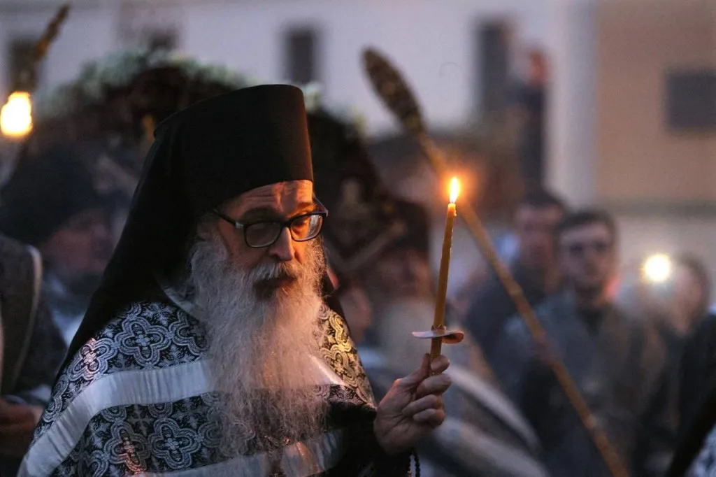 В канун Великой Субботы епископ Алексий возглавил утреню с чином погребения в Даниловой обители