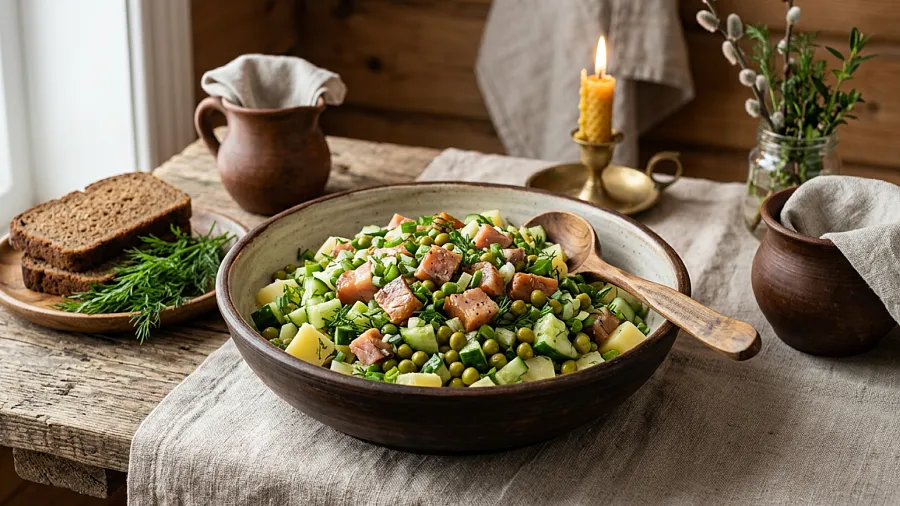 Салат из копченой рыбы