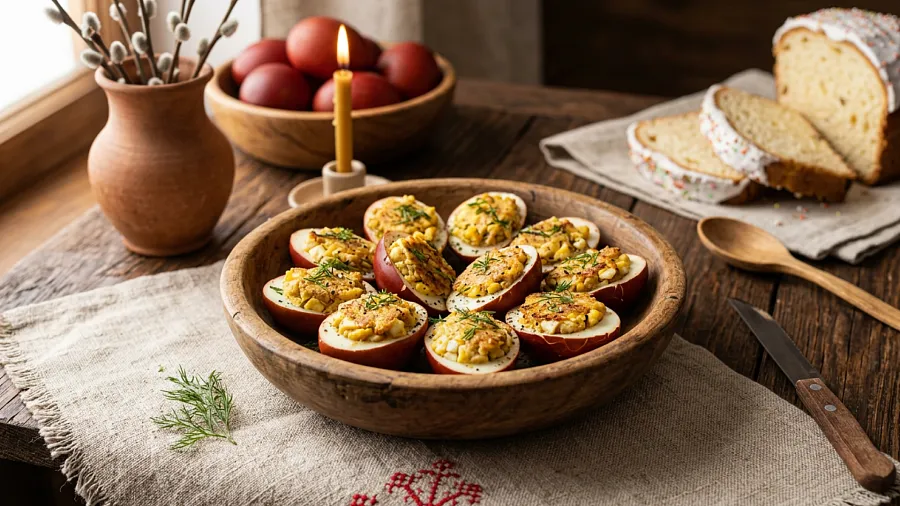 Фаршированные пасхальные яйца