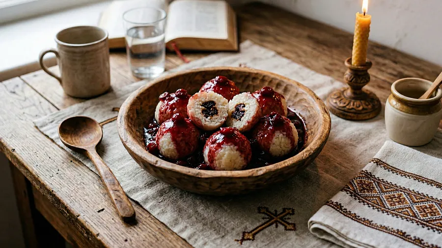 Шарики рисовые с вишней