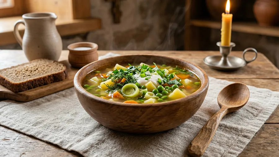 Суп с зеленым горошком