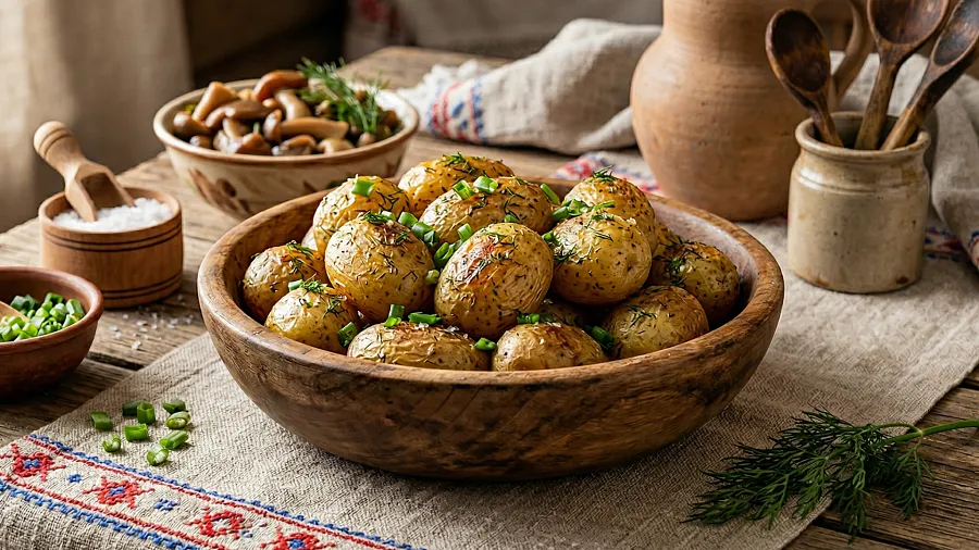 Картофель молодой печеный