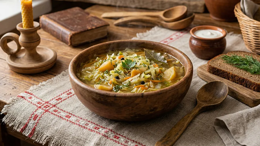 Щи кислые из свежей капусты