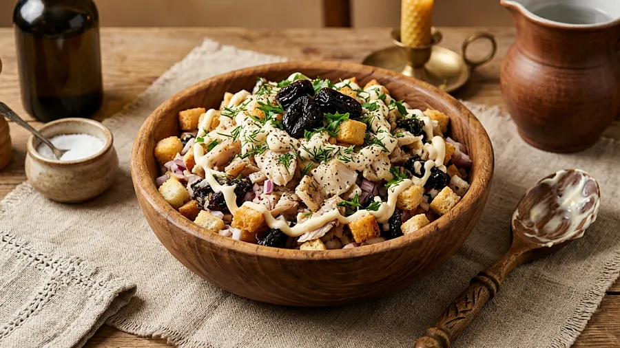 Праздничный салат из трески