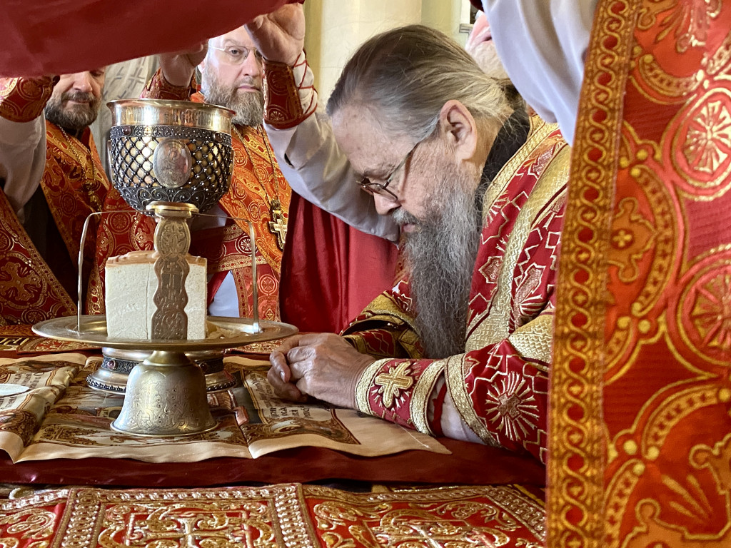 Божественная Литургия в Троицком соборе в Неделю 3-ю по Пасхе, святых жен-мироносиц